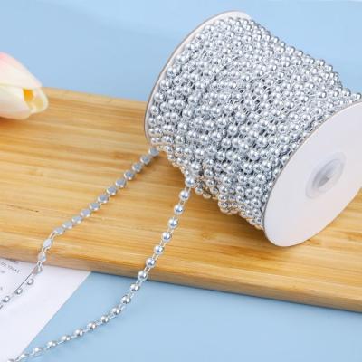 China Jewelry Preparing Wholesale 3-12mm Semicircle Flat Bottom Imitation Pearl ABS Beaded Sewn Decorative Chain for sale