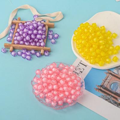 China Super Clear Acrylic Plastic Beads 500g/bag 10mm Square Faceted Beads Acrylic Crystal Beads DK007 for sale