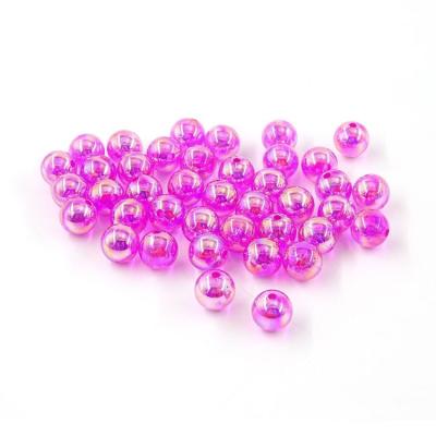 China Factory Wholesale Clear Acrylic Beads DIY Beads Christmas Tree Christmas Tree Decoration Rainbow Acrylic Round Clear Plastic Bead for sale