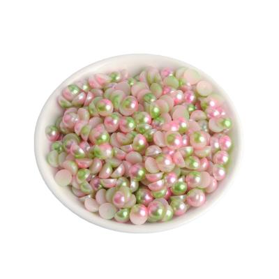 China Imitation Pearl Plastic Artificial Colorful Semicircle Imitation Pearl Loose Beads Handmade DIY Accessories for sale