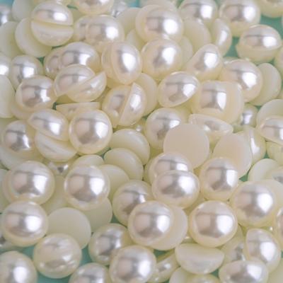 China Wholesale Fashionable All Size 4mm-25mm High Quality Flat Back Half Round ABS Pearl Beads For Jewelry Making for sale