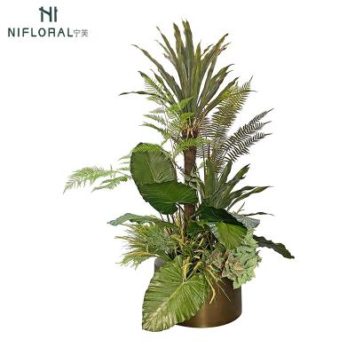 China Art Decor Indoor Decorative High-End Customized Large Size Artificial Interior Designs Plants Composition for sale