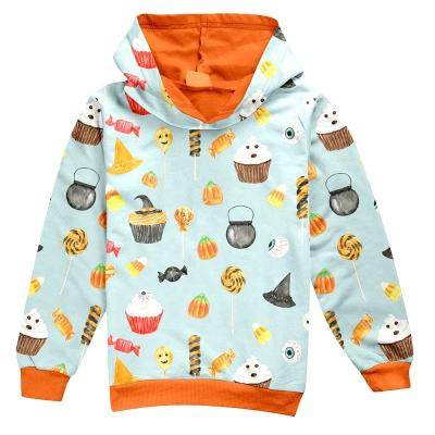 China Sustainable Kids Hoodies Long Sleeve Wholesale Price Infant Halloween Print Tops Low Moq Shirt for sale