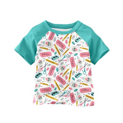 China Sustainable Toddlers Boy's Summer Breathable Casual Raglan Kids Fashion Short Sleeve Top for sale