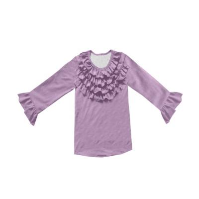 China Viable Low Price Girl Boutique Wholesale Clothing Purple Long Sleeve Tops for sale