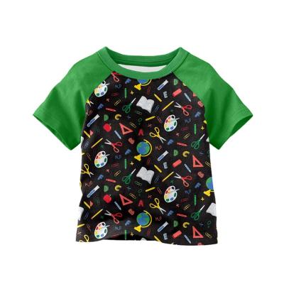 China Wholesale Kids Summer Casual Clothing Factory Hot Sale Senior Boys Back To School Printing Short Sleeve for sale