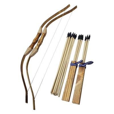 China Game shooting children's bamboo and handmade wooden wooden arrows of archery set-3 wooden archery and 1 box for sale