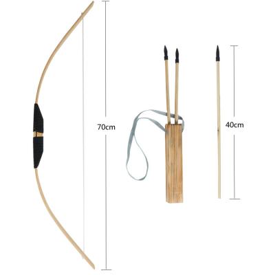 China Hunting Handmade Archery Kids Toy Traditional Wooden Archery Toy Set Cheap Bow Set For Kid Hunting for sale