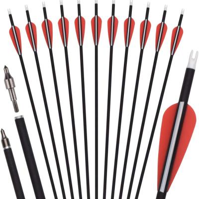 China Hunting 30Inch Archery Carbon Arrow Archery Tag Aluminum Arrows Suitable For Outdoor Hunting for sale