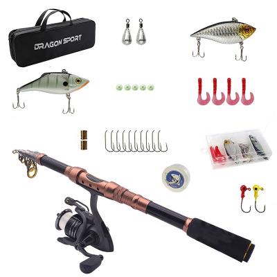 China Carbon Dragon Sports Telescopic Fishing Rod and Reel Combo Set Full Kit Accessories for Beginners Adults Freshwater Saltwater for sale