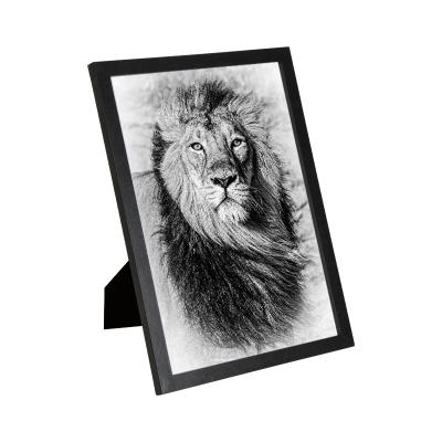 China Jinn Home A4 Wooden Picture Frames Handmade Black Lion Frame for Wall Home Decor for sale