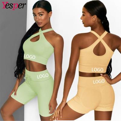 China New Spandex Breathable Nylon Elastic Sporty Casual Active Women Seamless Yoga Wear Sets Fitness Wear Sets for sale