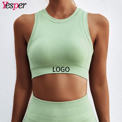 China High Impact High Quality Breathable Custom Logo Fitness Backless Yoga Bra Top Sports Bra For Women for sale