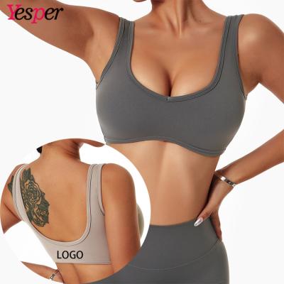 China Breathable Ladies Girls Fitness Gym Yoga Running Bra Tops Custom Logo Exercise Workout Women Sports Bra for sale