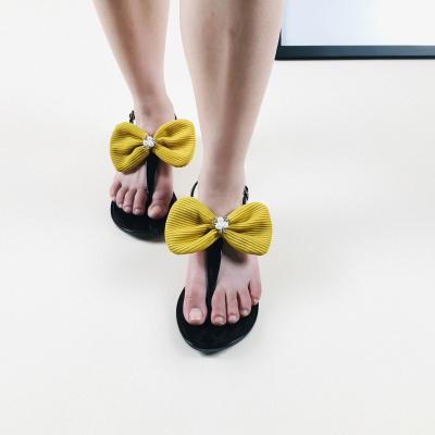 China Fashion Trend Shoes Woman Women Sandals Summer Slippers Ladies And Flip Flops 2022 Wholesale Flat Cloth Bowknot Wedges Slides Jelly Sandal for sale