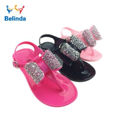 China Wholesale Cute Kids Jelly Shoes Children Bling PVC Girls Flat Sandals Anti-slippery for sale