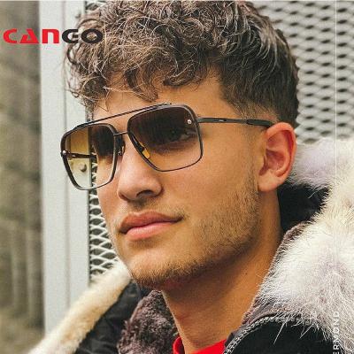 China Luxury Square Metal Frame Men Glass Fashion Sun Glasses Custom Made UV Sunglasses 400 for sale