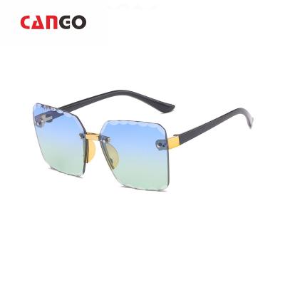 China Fashion Sunglasses Promotion High Quality Sun Glasses For Kids Rimless Frame Custom Kids Round Frame Metal Flower Child Sun Glasses for sale