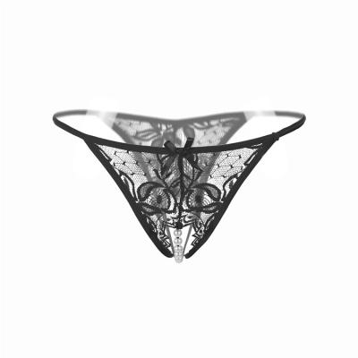 China Women's lace breathable panties ultra-thin thin transparent thin hot temptation low-rise sexy breathable thong waistband for sale