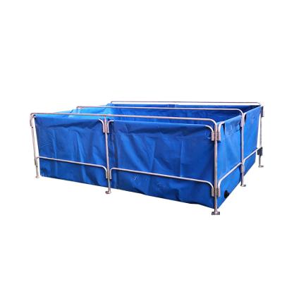 China Sustainable High Quality Outdoor Biofloc Tarpaulin Square Fish Pond Growing Tank Supplier for sale