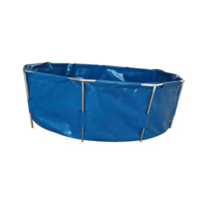 China Food Grade Sustainable Outdoor Canvas Coated Aquaculture Fabric Tarpaulin Fish Breeding Pool For Fish Farm for sale