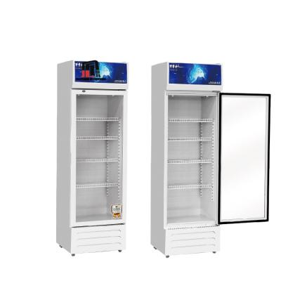 China Single-Temperature Black Color Double Door Refrigerator Beer Cooler Air Cooling Drinks Freezer Fridge for sale