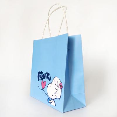 China Recycled Materials Color Custom Pattern Wholesale Mini Cartoon Kid Gift Paper Small Bag With Paper Handle for sale