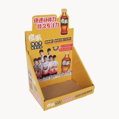 China Recycled Materials Selling Custom Product Counter Cardboard Box Display For Drinks And Snacks for sale