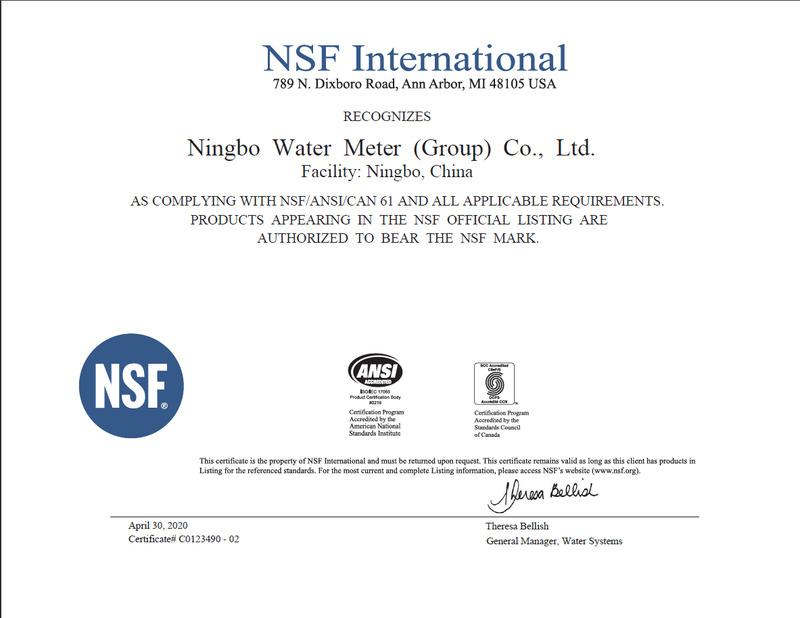 NSF61 - Ningbo Water Meter (group) Co., Ltd.