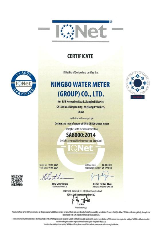 SA8000 - Ningbo Water Meter (group) Co., Ltd.