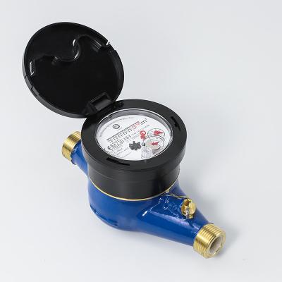 China Residential/Domestic Multi-jet Dry Water Meter Class B/R80 with Plastic Damper and Light Weight Brass Body/HRI/Additional Inlet Filter for sale