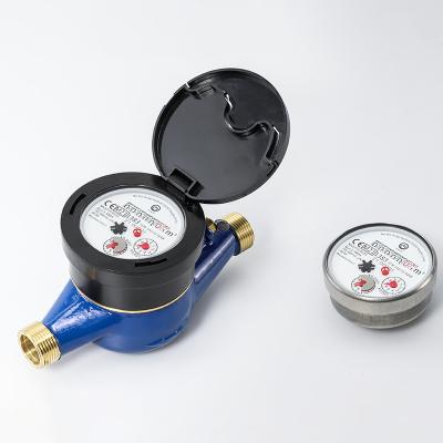 China Residential/Domestic Multi-jet Water Meter Dry Class B/R80 With Stainless Steel Can Record And Turn On Brass Body/Remote Transmission for sale