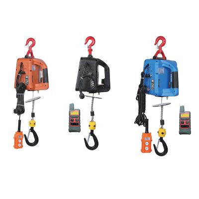 China Hotels 220v Mini Electric Hoist Lifting Tools Electric Windlass 500kg 110v Winch Wire Rope Hoist Portable Electric Pull Hoist for sale