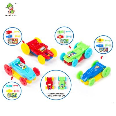 China 4ASST Double Sided Racing Toy DIY Assemble Mini Trolley Toy Car GIFT Toys for sale