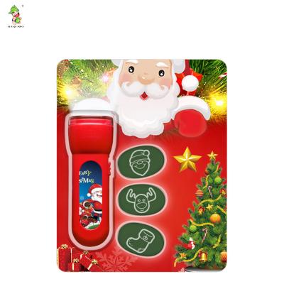 China Santa Claus Environmental Torch Toy Projection Torch Christmas LED Flashlight Plastic Projector Toy for sale