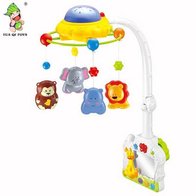 China Toy Cartoon Battery Powered Projected Control Bed Bell Rotator Baby Crib Infant Crib Mobile With Music for sale