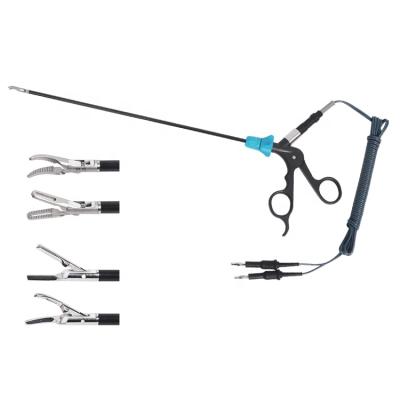 China Steel reusable laparoscopy insulated electrosurgical bipolar forceps with bipolar cable for sale