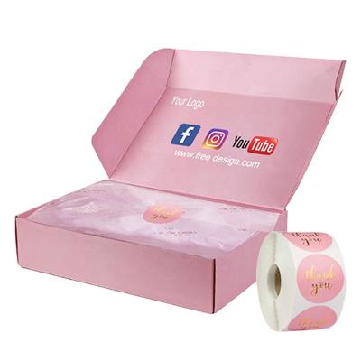 China 2022 Recyclable Hot Selling Eyelash Corrugated Custom Cosmetic Packaging Pink Mailing Boxes Mailer Box for sale