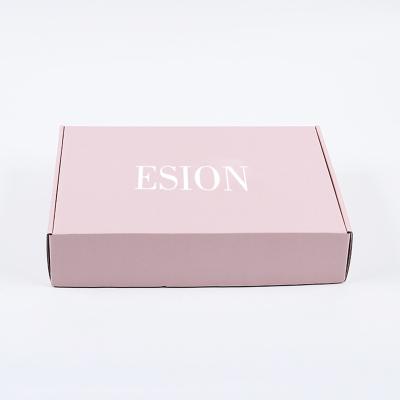 China Recyclable Luxury Custom Color Print Pink Mailer Corrugated Boxes For Packing Cosmetic Shipping Box for sale