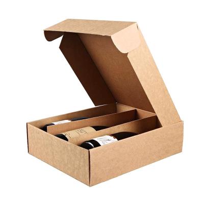 China Hot Selling Custom Logo Recyclable Clean Corrugated Style Wine Box Wine Box Packaging Corrugated Packaging for sale