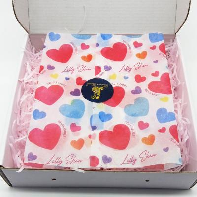 China Recycled Materials Colored Logos Packaging Paper Material Custom Tissue Paper With Corrugated Gift Box Mailer Box for sale