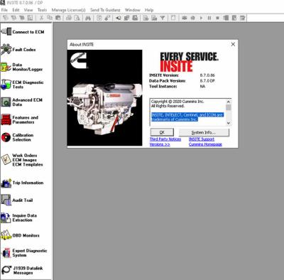 China Cummins INSITE 8.7 Software 8.7 Pro Versão à venda