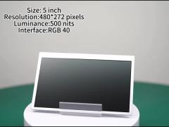 5 inch Sun Readable LCD Display with 480*272 Pixels Luminance 500nits High Brightness Screen RGB Int