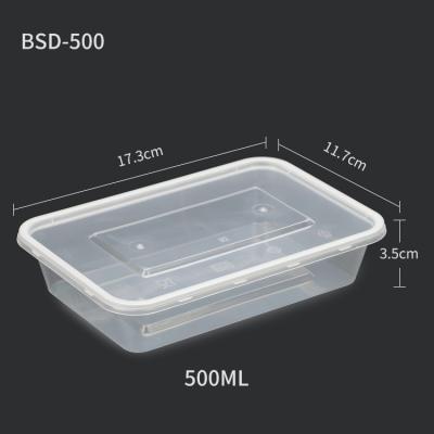 China OWNFOLK Disposable Black Disposable Food Grade Take Away Plastic Food Containers With Lids Plastic Lunch Box Set for sale