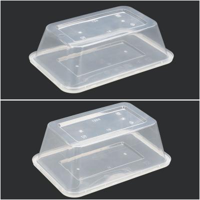 China OWNFOLK 650ml Disposable Rectangle Container Wholesale Customized Good Quality Food Containers Boxes Food Grade Plastic Container for sale