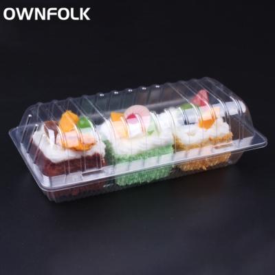 China OWNFOLK Disposable Disposable Cake Boxes And Rectangle Cake Box Fruit Dessert Sushi Food Packaging Box for sale