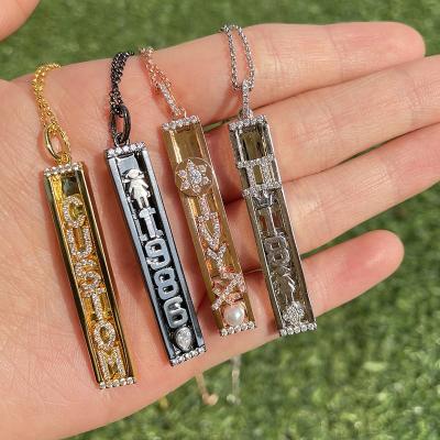 China Environmentally Friendly Personalized Personalized Custom Jewelry Letter Slide Name Necklace Charm Necklace for sale