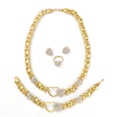 China xoxo Environmental Friendly Necklace Set I Love You Jewelry Necklace 24k Gold Plated Bridal Jewelry Set for sale