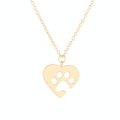 China Gold Heart Environmental Friendly Necklace For Mom Bear Paw Jewelry New Style Fashion Necklaces for sale