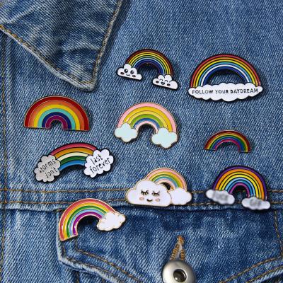 China Environmental Friendly Cute Rainbow Enamel Hot Sale Alloy Charm Pin Girls Jewelry Fashion Brooch Enamel Pin Fashion Brooch Gift for sale